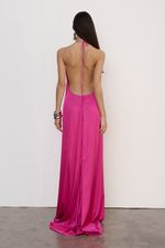 Vestido Longo Cetim Pink