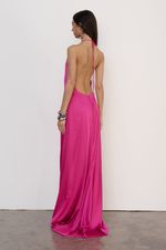 Vestido Longo Cetim Pink