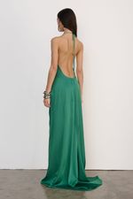 Vestido Longo Cetim Verde