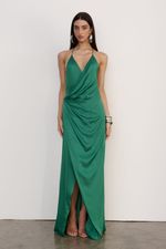 Vestido Longo Cetim Verde