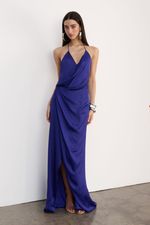 Vestido Longo Cetim Roxo