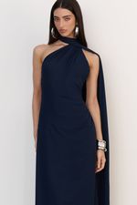 Vestido Faixa Longo Azul Marinho