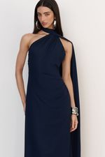 Vestido Faixa Longo Azul Marinho