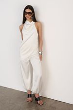 Calça Aladim Cetim Off White