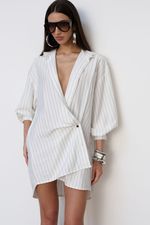 Maxi Camisa Assimétrica P&B