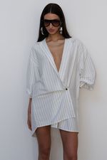 Maxi Camisa Assimétrica P&B