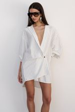 Maxi Camisa Assimétrica P&B