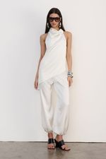 Blusa Cetim Renda Off White