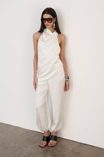Blusa Cetim Renda Off White