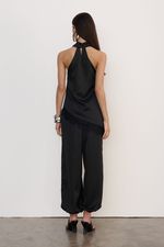 Blusa Cetim Renda Preta