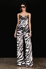 Calça Cós Reto Cetim Zebra