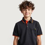 PENSI+ CAMISA POLO MELANGE PRETA