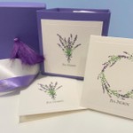 Kit Cartões Lavanda + Envelopes + Caixa