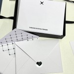 Kit Cartões Mini Coração Preto  + Envelopes + Caixa