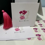 Kit Cartões Orquídeas + Envelopes + Adesivos + Caixa