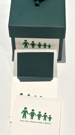 Kit Cartões Família Bonecos + Envelopes + Caixa