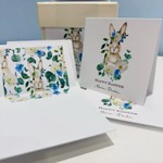 Kit Cartões de Páscoa Coelho Floral Azul