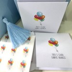 Kit Cartões Balões + Envelopes + Adesivos + Caixa Personalizada