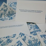 Kit Cartões + Envelopes com forro Toile Azul + Caixa