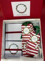 Kit Cartões Guirlanda Natal Aquarela + Envelopes + Adesivos + Tags
