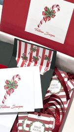 Kit Cartões Fátima Natal + Envelopes com Forro + Adesivos + Tags