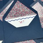 Kit Cartões Retangulares London Blooms Azul Marinho