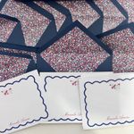 Kit Cartões Retangulares London Blooms Azul Marinho