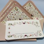 Kit Cartões Retangulares Gabriela + Envelopes Forrados + Adesivos + Caixa