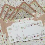 Kit Cartões Retangulares Gabriela + Envelopes Forrados + Adesivos + Caixa