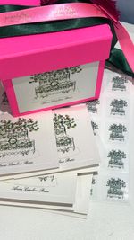 Kit Cartões Bolo + Envelopes + Adesivos + Caixa Personalizada