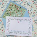 Kit Cartões Retangulares London Blooms Azul bebê