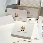 Kit Cartões sapatilha CHANEL + Envelopes + Adesivos + Caixa Personalizada