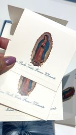 Kit Cartões Nossa Senhora de Guadalupe azul + Envelopes + Caixa