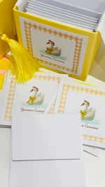 Kit Cartões Cisne + Envelopes + Caixa Personalizada