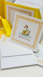 Kit Cartões Cisne + Envelopes + Caixa Personalizada