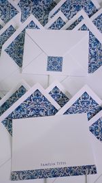 Kit cartões Dolce Azul  + envelopes + adesivos