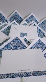 Kit cartões Dolce Azul  + envelopes + adesivos