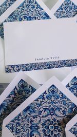 Kit cartões Dolce Azul  + envelopes + adesivos