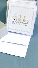 Kit Cartões Família Cisne + Envelopes + Caixa Personalizada