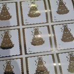 Etiquetas de/para Natal Árvore Dourada - 10 un