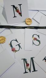 Kit Cartões Inicial Floral + Envelopes