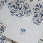 Kit Retangular Floral Pássaro Azul