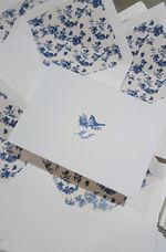 Kit Retangular Floral Pássaro Azul