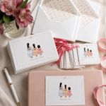 Kit Cartões Irmãs + Envelopes com forro + Adesivos + Tags