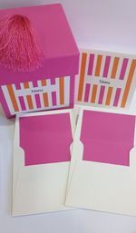Kit Cartões Paloma + Envelopes com Forro + Adesivos + Caixa Personalizada