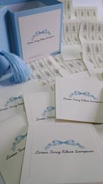 Kit Cartões Larissa + Envelopes com Forro + Adesivos + Caixa Personalizada