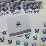 Kit Cartões Borboletas Aquarela + Envelopes com Forro + Adesivos