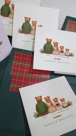 Kit Cartões de Natal Família Cachecol