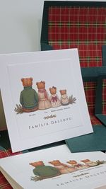 Kit Cartões de Natal Família Cachecol