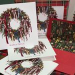 Kit Cartões de Natal Guirlanda com Laços coloridos